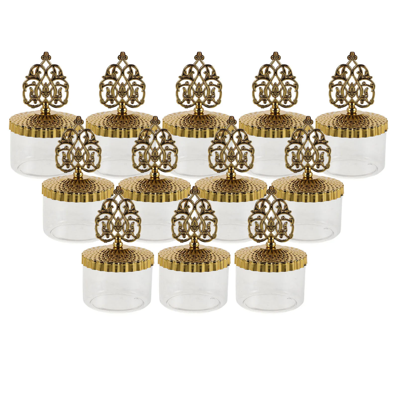 

12pcs Clear Chocolate Boxes Set Refillable Plastic Candy Storage Jars For Birthday Wedding Party Transparent Favor Box For