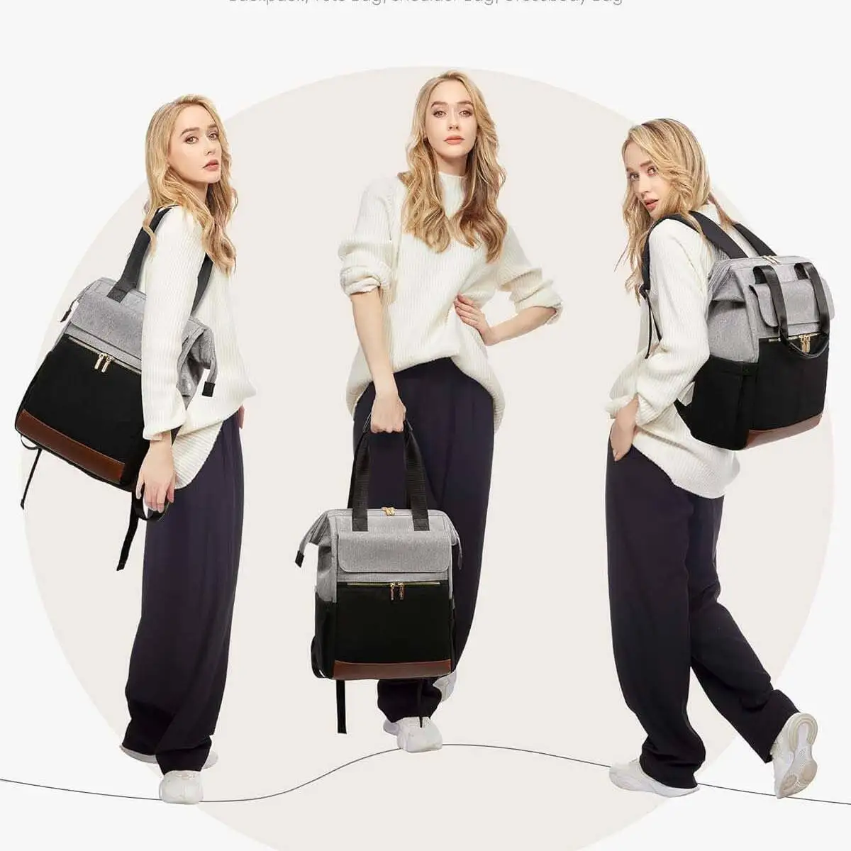 New Sports Backpack Simple Women S Sports Backpack Travel Notebook Fashionable Large Capacity Laptop Bag Color Block Trendy Bac