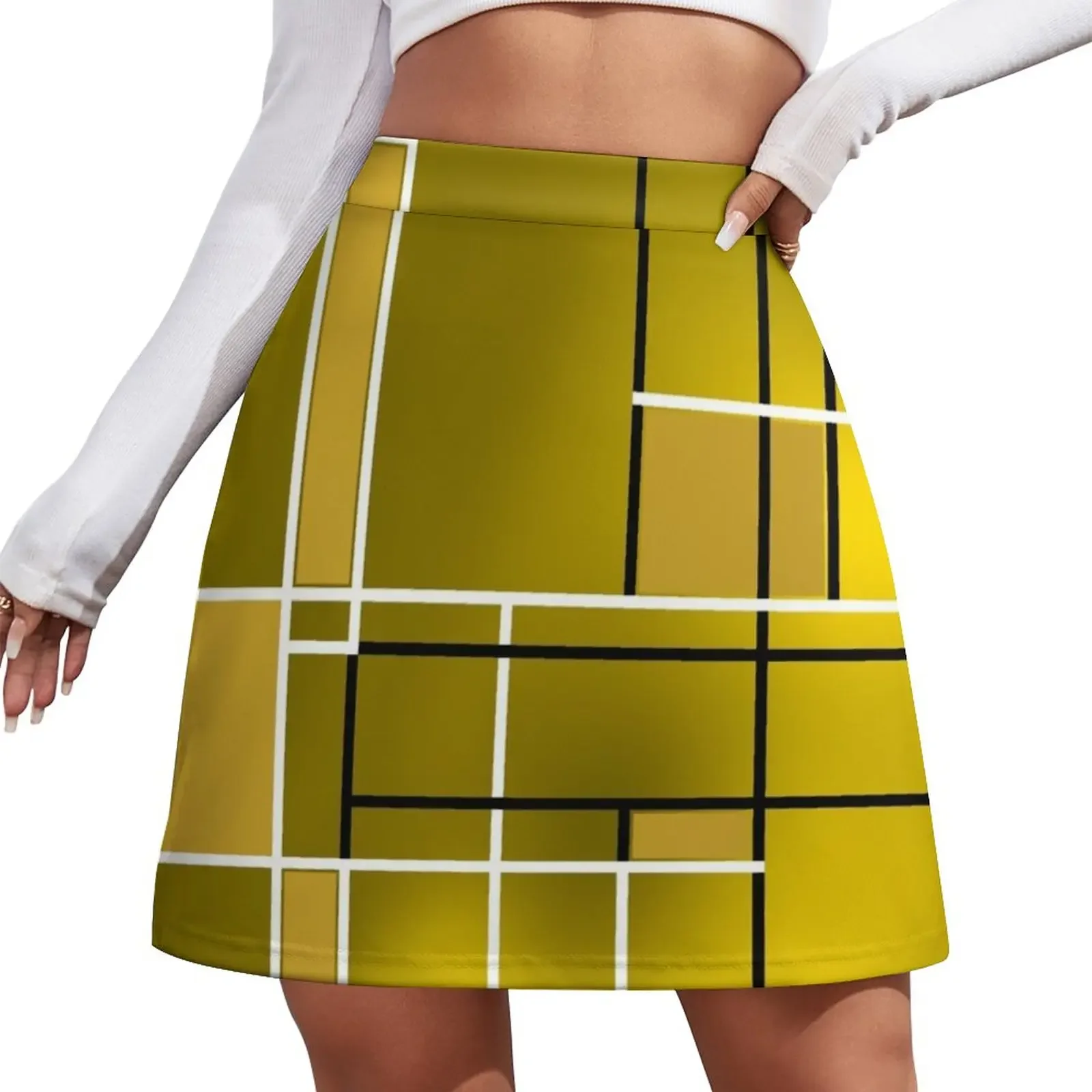 

Composition 11 with black and white lines Mini Skirt women clothing 2024 new arrivals fashion korean clothing