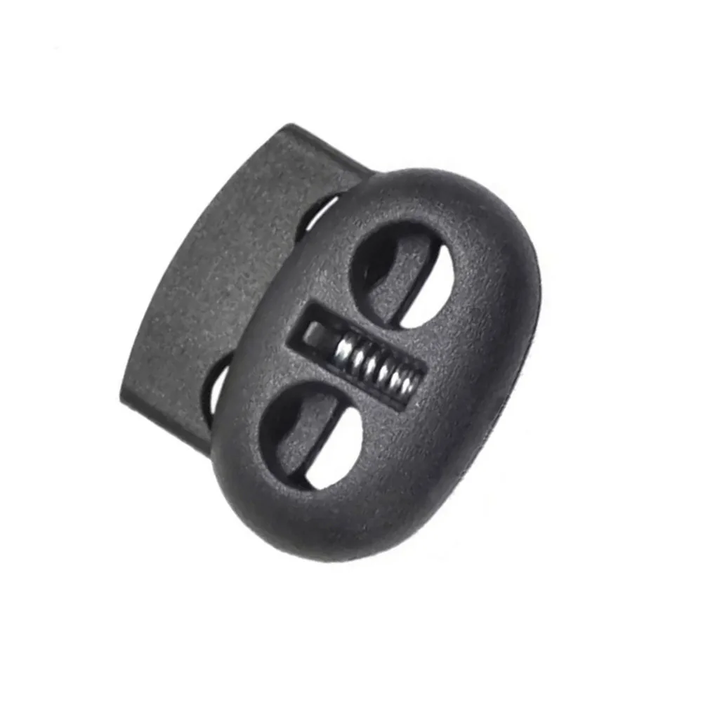 5mm Dual Hole Plastic Rope Stopper for Toggle Drawstring Applications on Backpacks Hoodies Tents Dry Boots and Sportswear Gear