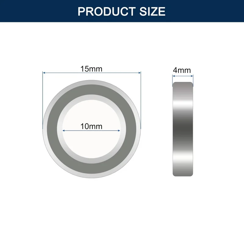 6700ZZ Deep Groove Ball Bearings, ID 10mm X OD 15mm X Width 4mm, Double Metal Shielded Ball Bearing Chrome Steel Z2 10pcs