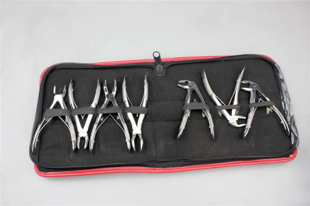 7pcs Dental Children Tooth Forceps Stainless Steel Extracting Pliers Set Dentist Surgical Clinic Tools With Kit Oral Teeth Care image 6