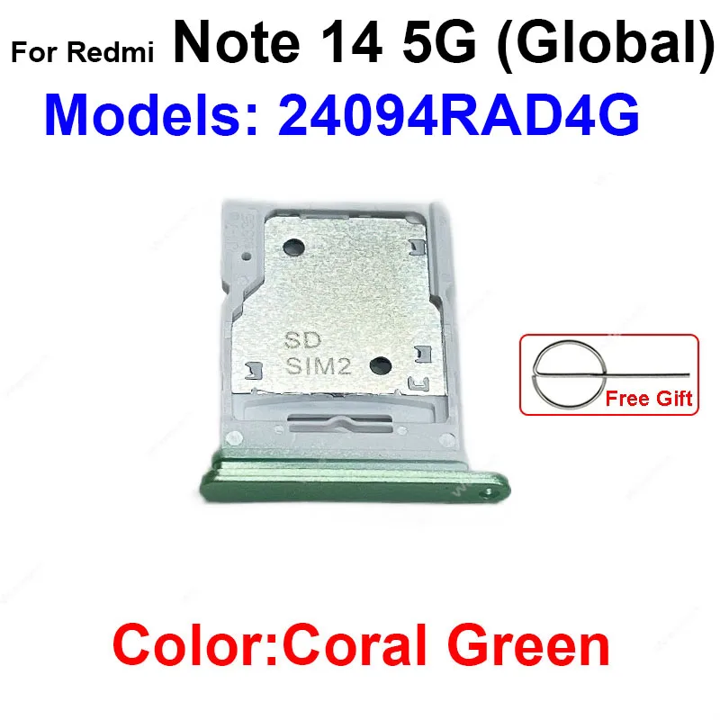 For Xiaomi Redmi Note 14 Note 14s 14 Pro Note 14 Pro+ Plus 5G Sim Card Reader SIM Card Slot Holder Repair Replacement Parts