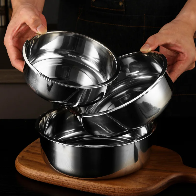 thiened-304-stainl-steel-round-cake-tray-baking-tray-home-use-cooking-di-sted-egg-di-cooking-basin-simple-sle-p
