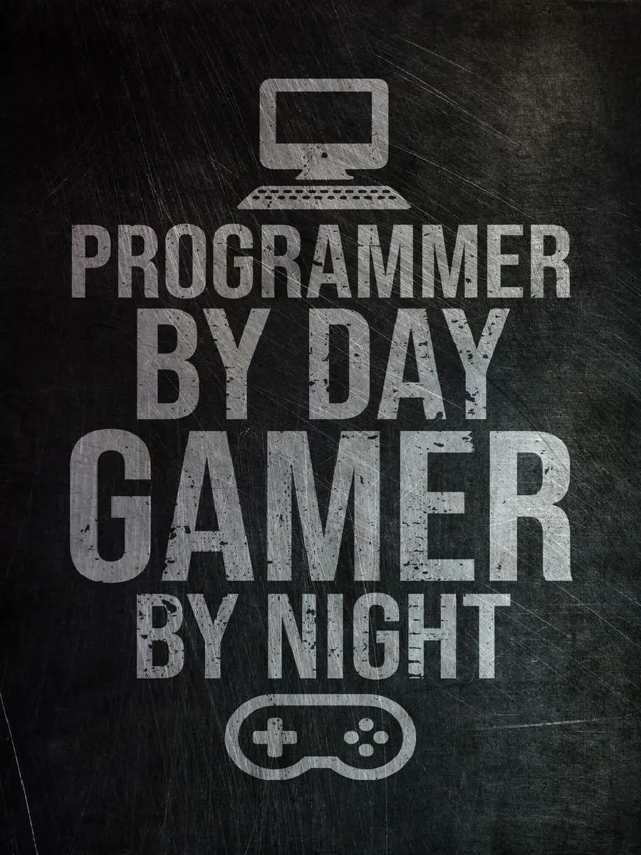 Programmer And Gamer Wall Art Poster  Mancave Interior Design Collection Modern Prints Home Decor