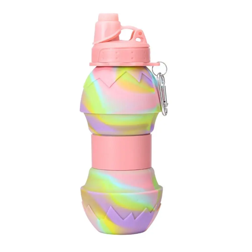 With Carabiner Silicone Folding Cups Silicone Multifunction Sport Water Bottle Large Capacity Anti-fall Portable Water Bottle view 5