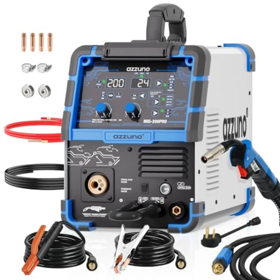 

MIG Welder 110V/220V 200A 8 in 1 Welder Machine Flux Core MIG/Gas MIG/MAG/Aluminum MIG/Spot MIG/Lift TIG/Stick Welding/S