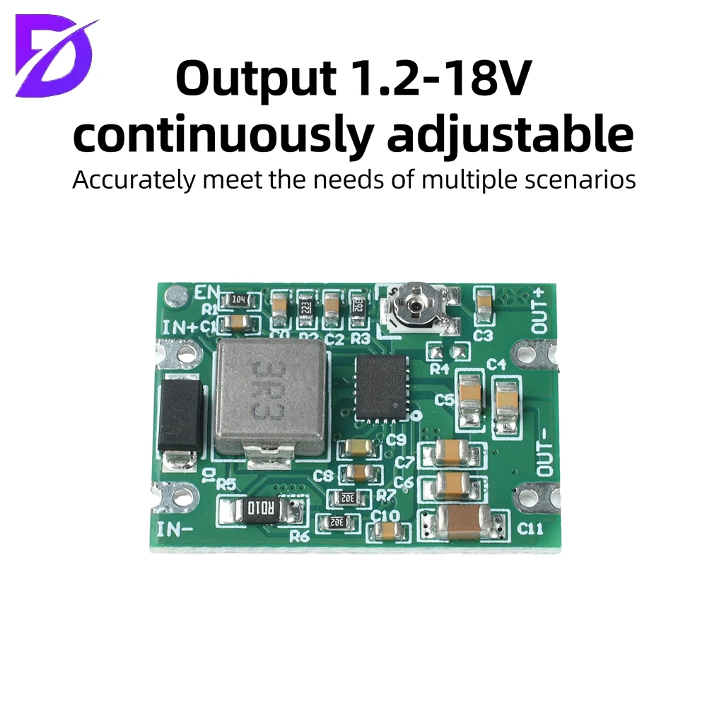 1-5pcs Buck-Boost Module DC 3-20V to 1.2-18V Adjustable Voltage Regulator for Solar Panels Lithium Batteries with Protection