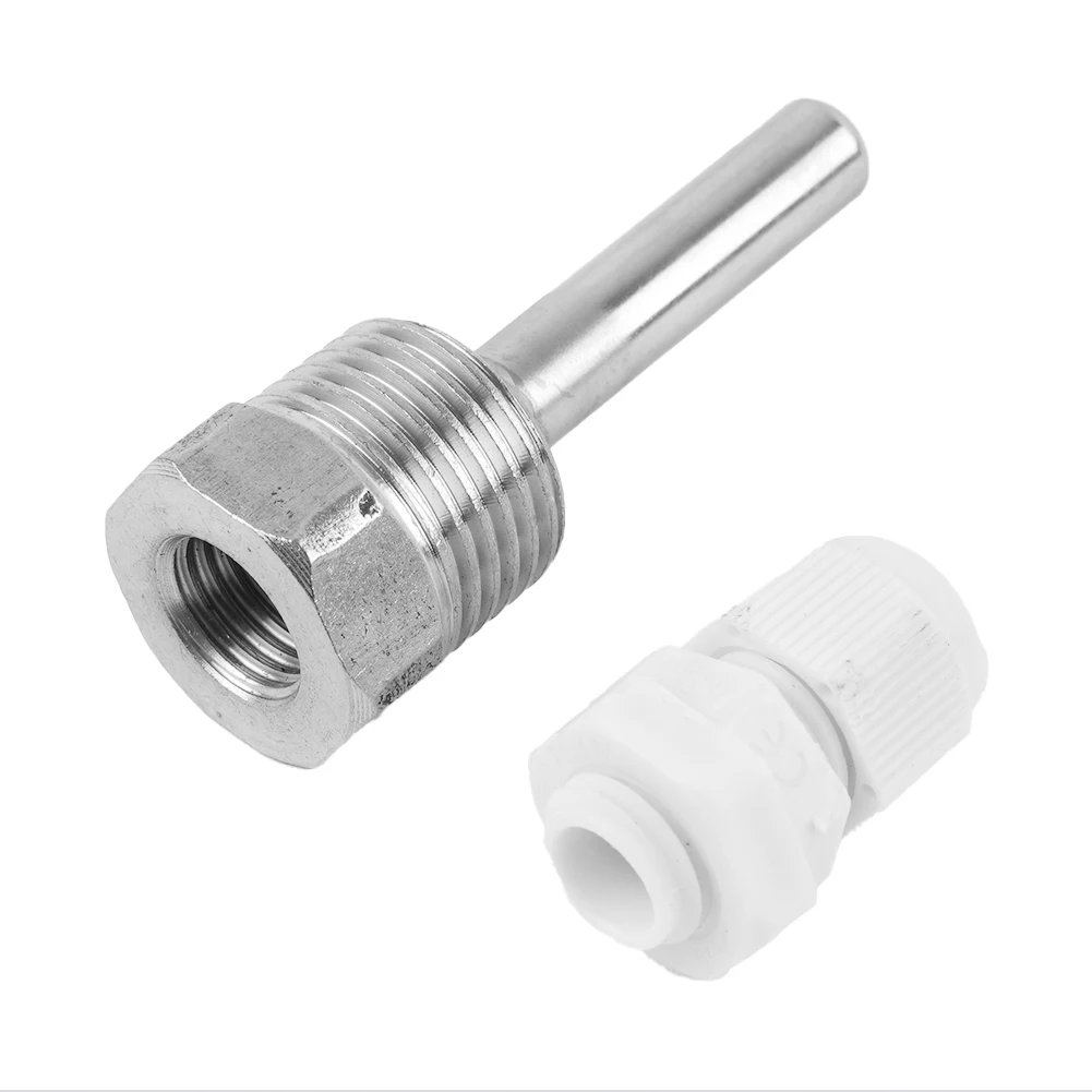 Thermowell Immersion Sleeve Pocket30-200mm 304 Stainless Steel 1/2 ID 6mm OD 8mm Thread For Temperature Sensor Tool