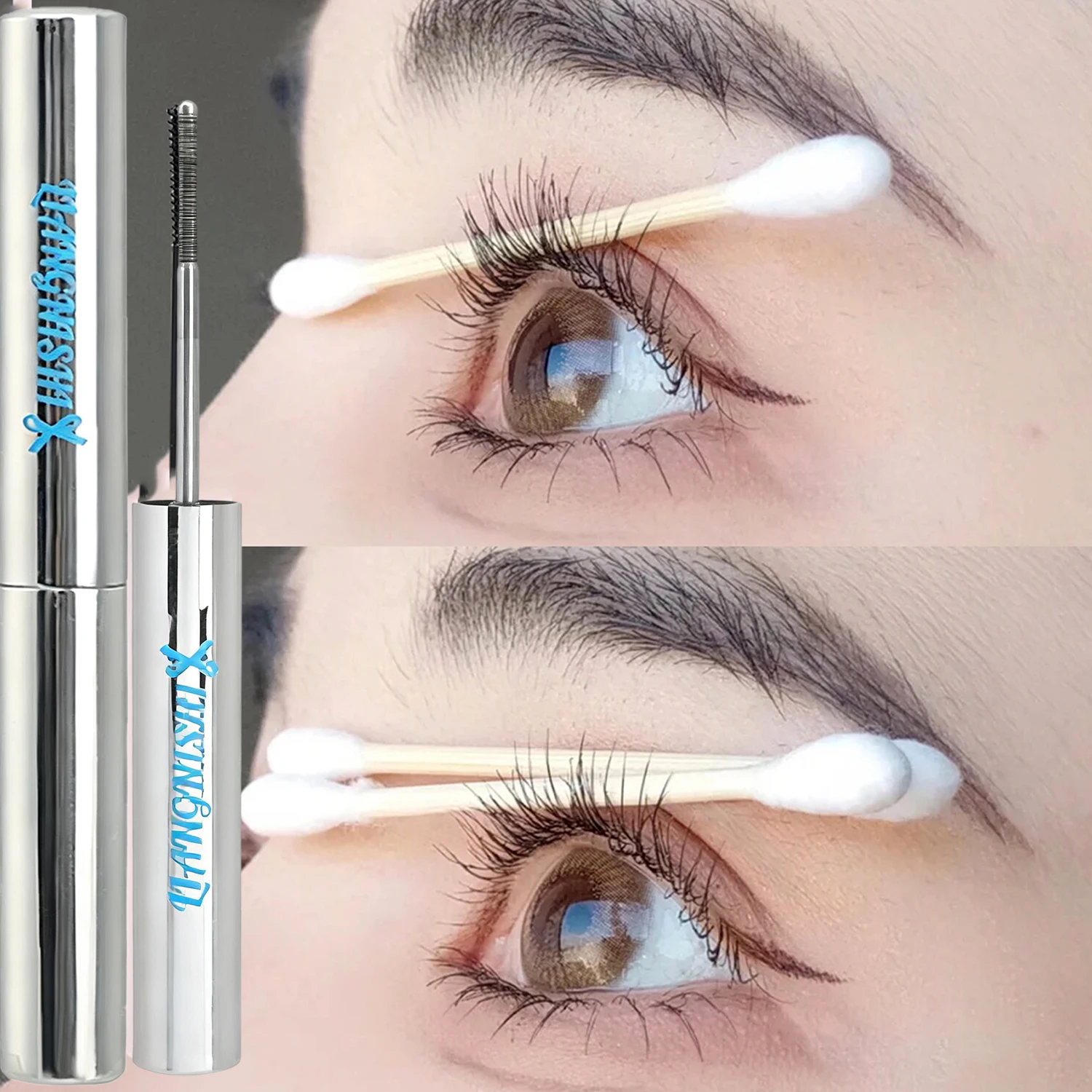 Waterproof Ultra-Fine Brush Mascara Makeup Silk Fiber Lengthens Eyelashes Fast Dry Matte Brown Black Curling Mascara Comestics