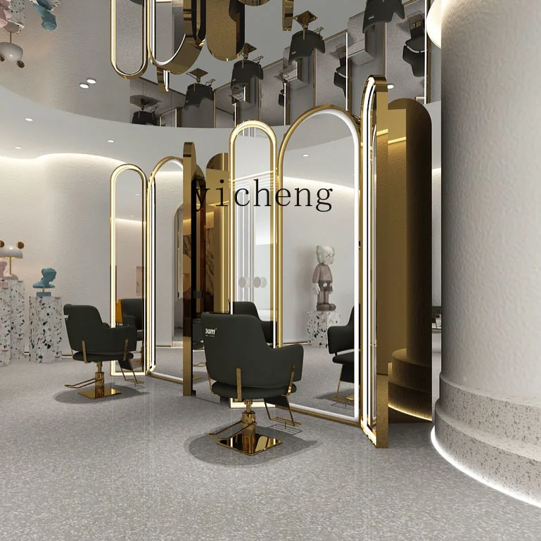 

Special hair cutting mirror for hair salon, stainless steel frame, simple hair salon mirror barber shop mirror