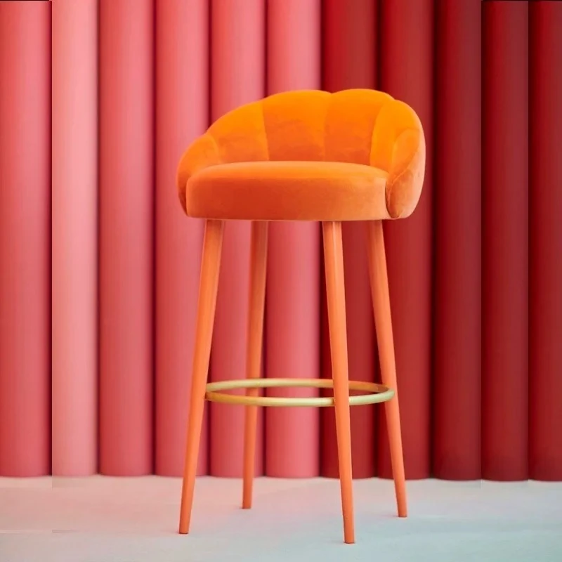 Simple Modern Birch Frame Solid Wood Bar Stool Nordic Designer Model Commercial & Home Use Bar Chair for Coffee Shops