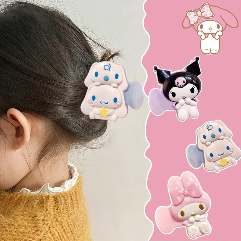 

Заколка для волос Sanrio Cinnamoroll Kuromi Mymelody kawaii Мультяшные женские заколки для волос Аниме Кукла JK заколки для волос 9 см заколки для волос головной убор-краб