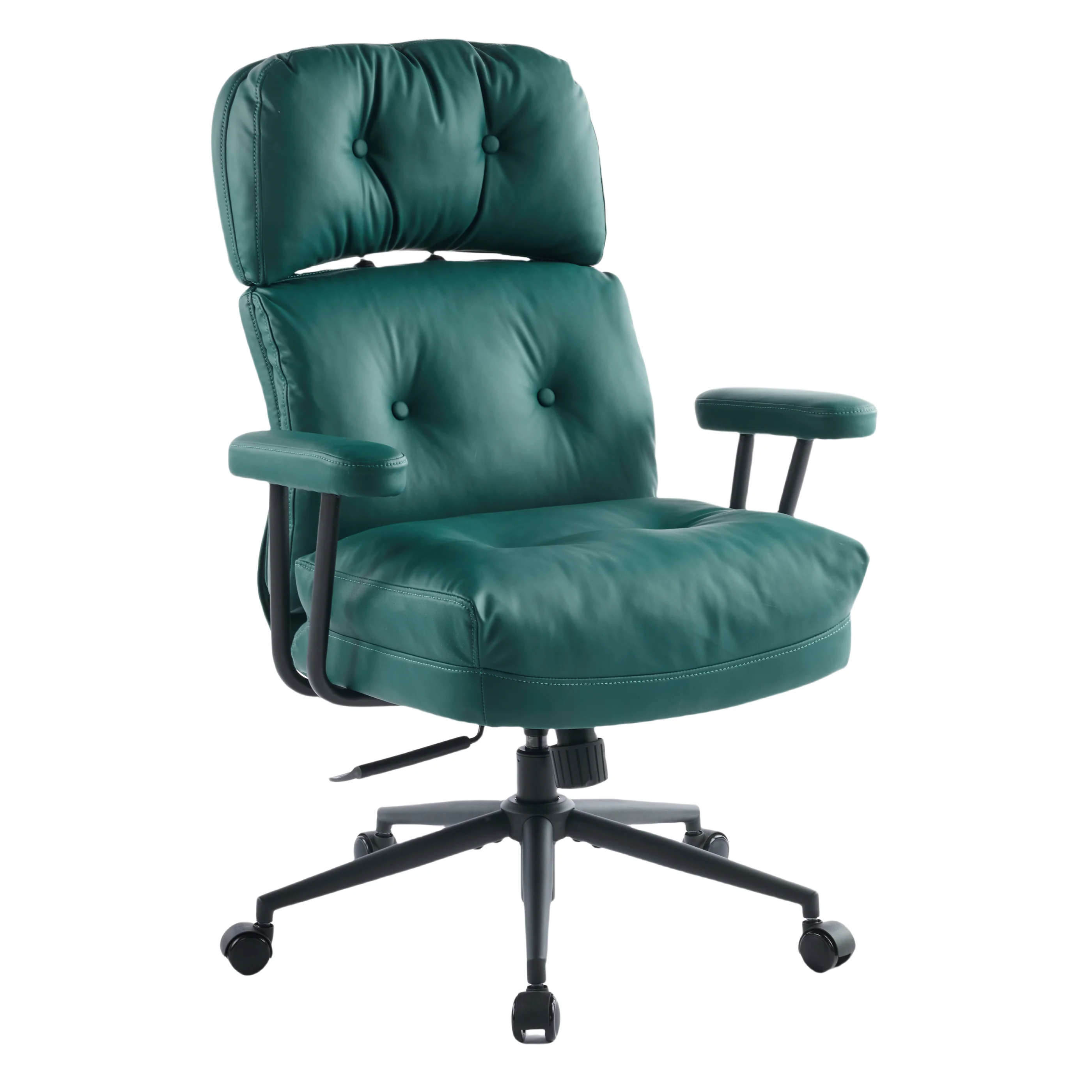 Modern Office Chair with Metal Armrest and Adjustable Mechanism for Ergonomic Seating for Computer Desk for Home Office for