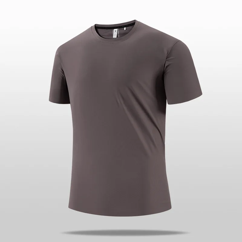 

AJHL Ice Silk Thin Running Short Sleeved Men's Loose Casual T-shirt Sports Breathable Top Quick Drying Running Short Sleeved