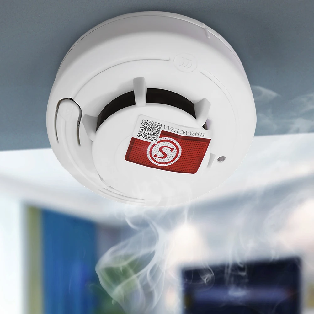 1/2Pcs Wireless Fire Smoke Detector with Batteries Fire Protection Smoke Detector Sensitive Smoke Detector Home Security System