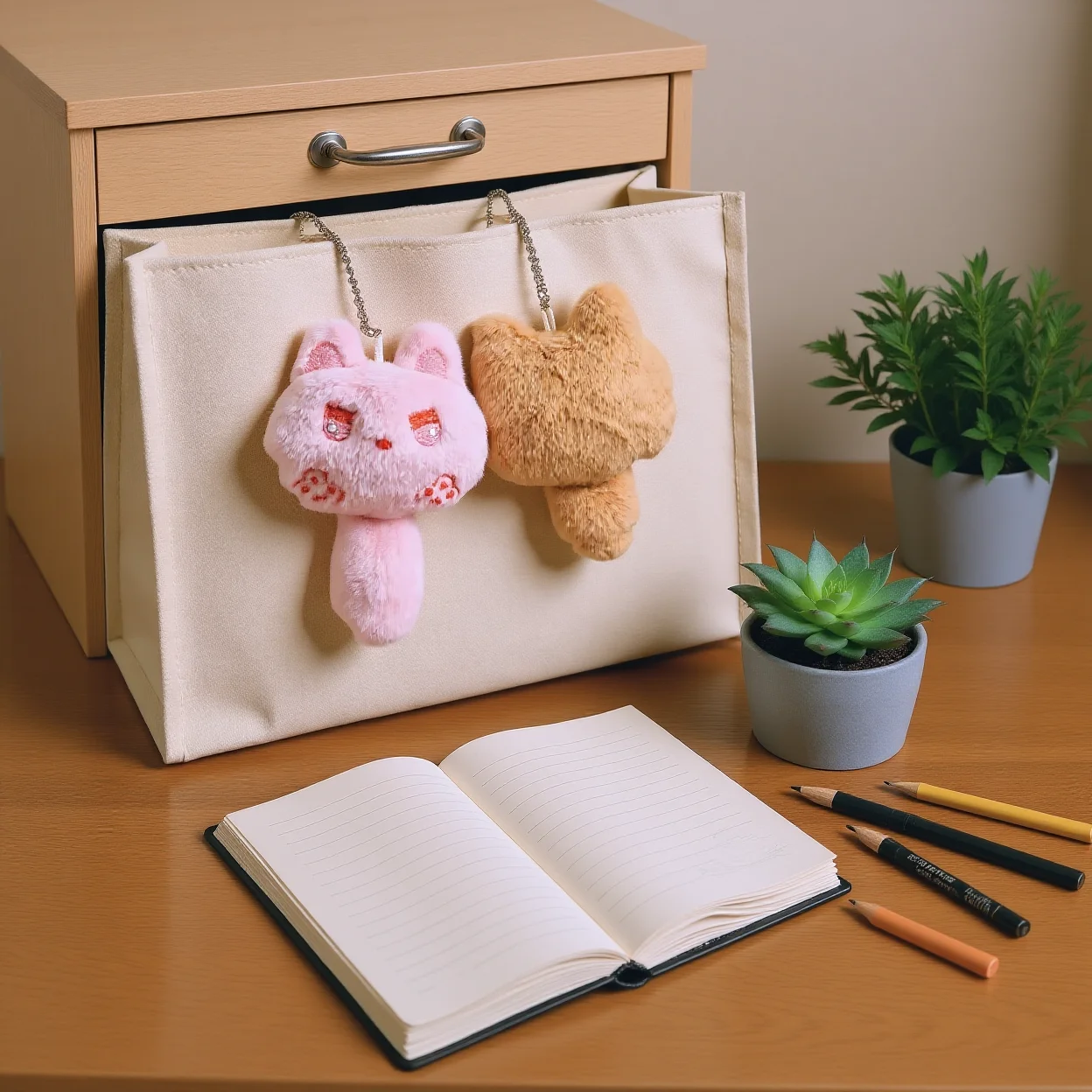 Cartoon Brooch Fluffy Plush Keychain Cute Charm Lightweight Squeaky Pendant For Daily Outing Bags Scarves Keys