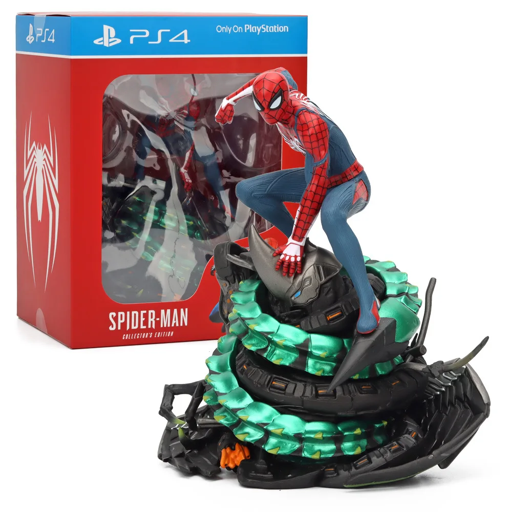 Marvel Spider Man PS4 Game Upgraded Version Peter Parker Action Figure Sony Base Statue Scene legend Avengers Model Toy Collecti