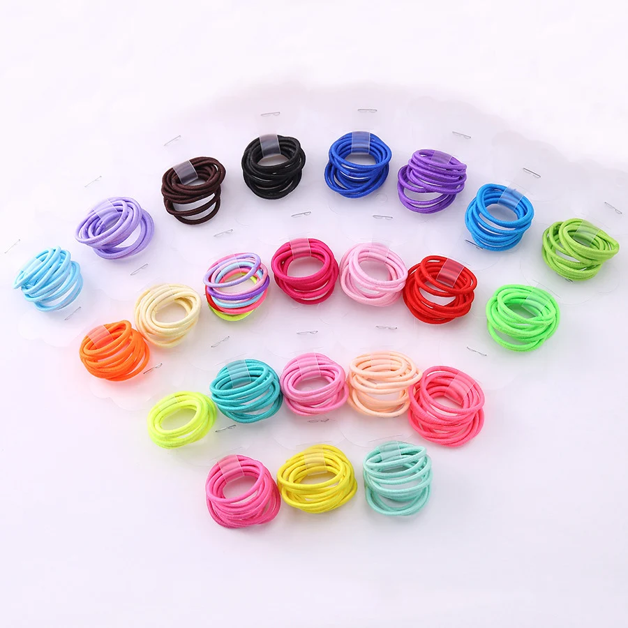 

200PCS 2mm* 7.0cm Colorful Mini Kids Baby Elastic Ponytail Holders Hair Ties Thumb Hair Bands For DIY Children Hair Accessories