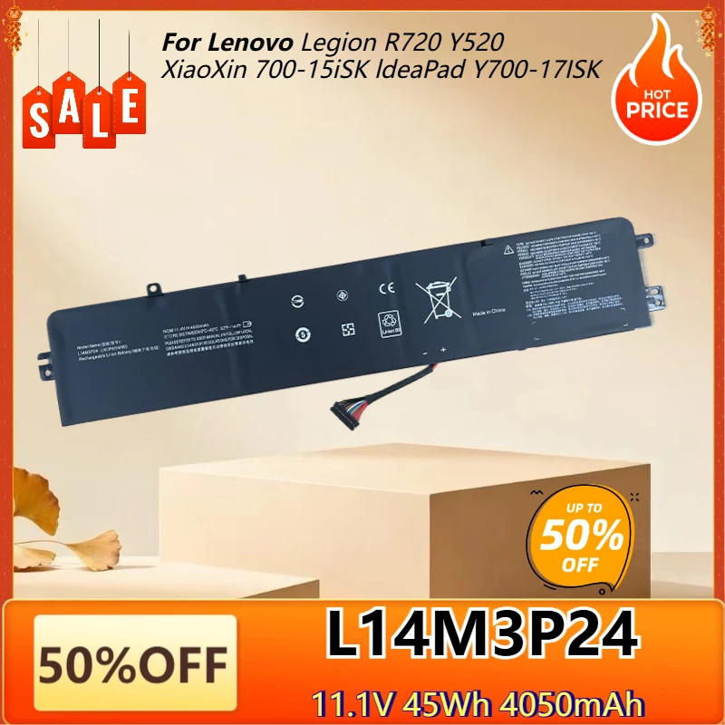 

L14M3P24 Laptop Battery for Lenovo Savior R720-15IKBN Ideapad Y700-14ISK 700-15ISK 17ISK Legion Y520-15IKBA R720 E520 L16S3P24