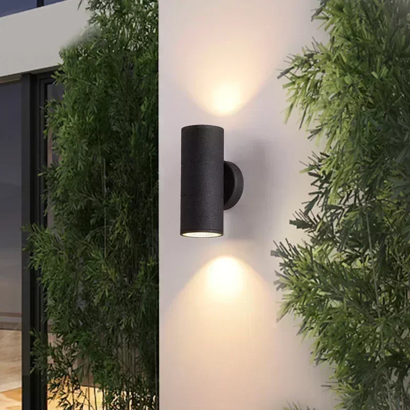 Lámpara de pared para exteriores, iluminación de arriba y abajo para porche y pasillo, 20W