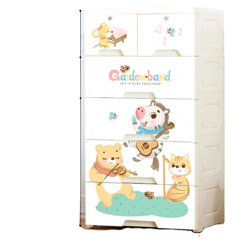 

Kitchen Baby Plastic Toys Storage and Clothes Hanging Stackable Cabinet Drawers Cupboard with Wheels