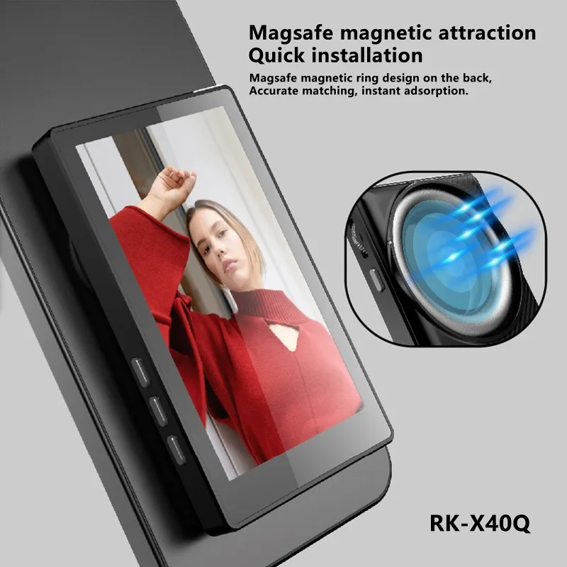 Rear Magnetic Sound Selfie Display Wireless Selfie Monitor with Roller Focus Magnetic Selfie Screen for Vlog Live Stream