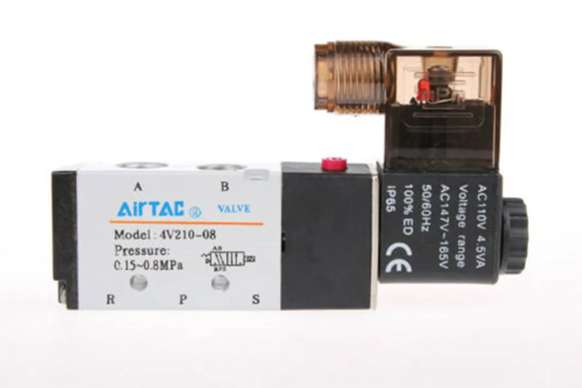 Detalle 1 de Electroválvula 4V210-06 4V210-08 AC 220V 110V DC 24V 12V Solenoid Air Valve 5port 2position 1/8\ Neumática