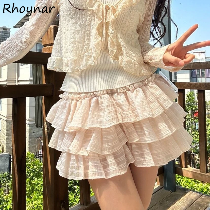 

Sweet Skirts Women Ballet Style Girlish Designed Age-reducing Korean Fashion Faldas Ruffles Japanese Harajuku Aesthetic Chic