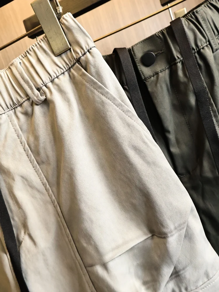 Mens Casual Pants Spring Outdoor Sports 3D Tailoring Wear Resistant Multi Pockets Functional Style Polyester Fiber Straight Leg