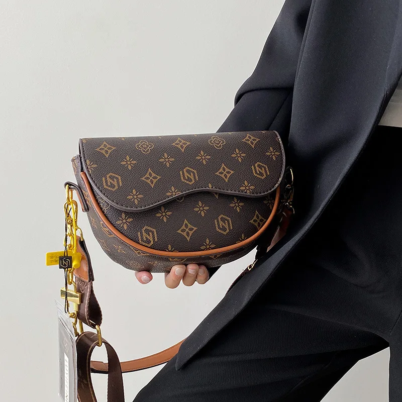 Borsa da sella stampata strutturata di fascia alta di nicchia delle nuove donne 2025 - Borsa a tracolla obliqua a spalla singola sotto le ascelle versatile alla moda