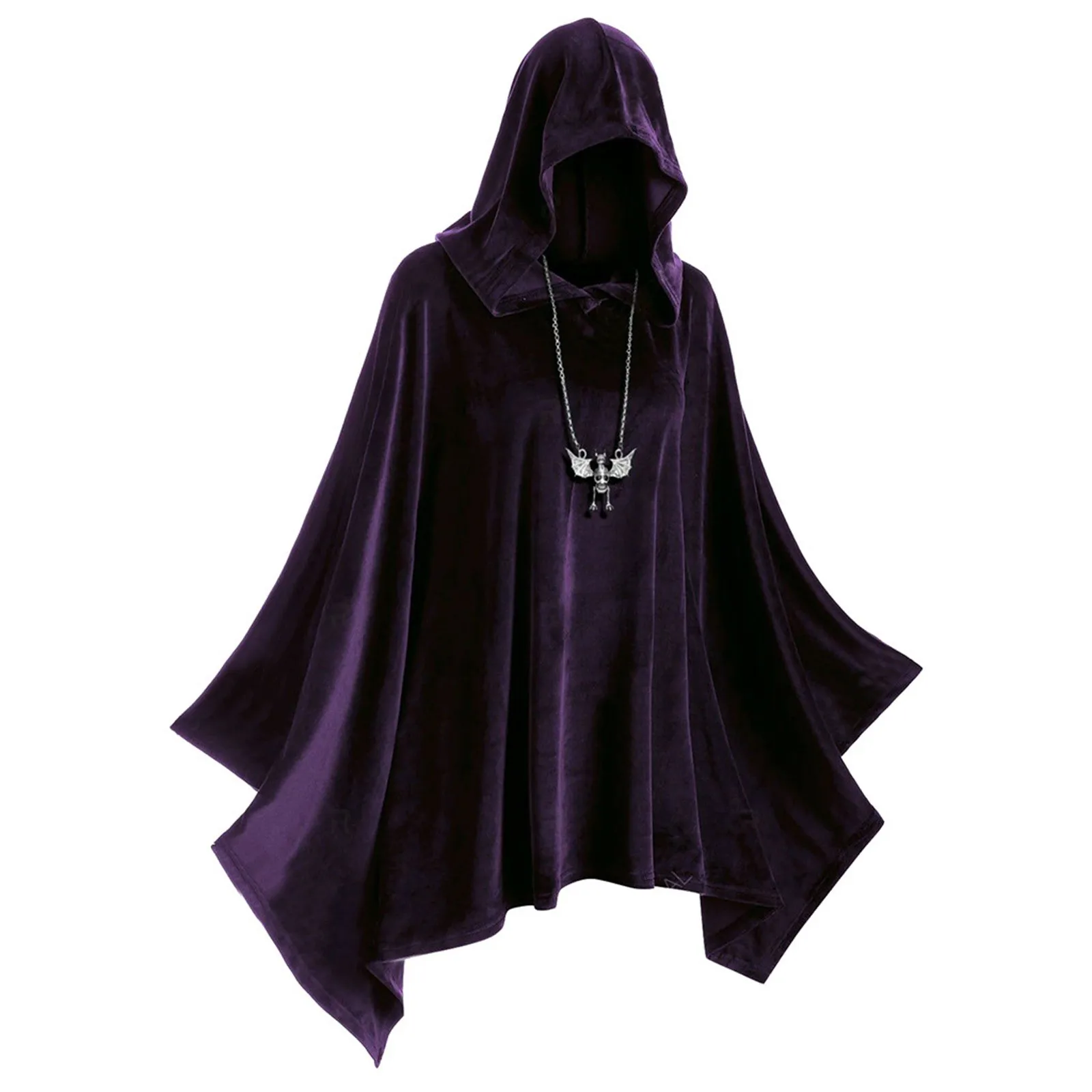 Women Solid Cloak Hollween Cape Hooded Coat Vintage Fashion Halloween Medieval Renaissance Cape Overcoats Cosplay Costumes