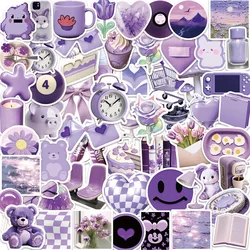 10/30/56pcs Ins Purple Aesthetic Stickers Cute Cartoon Decals DIY Phone Guitar Notebook Car PVC Waterproof Sticker Kids Toy