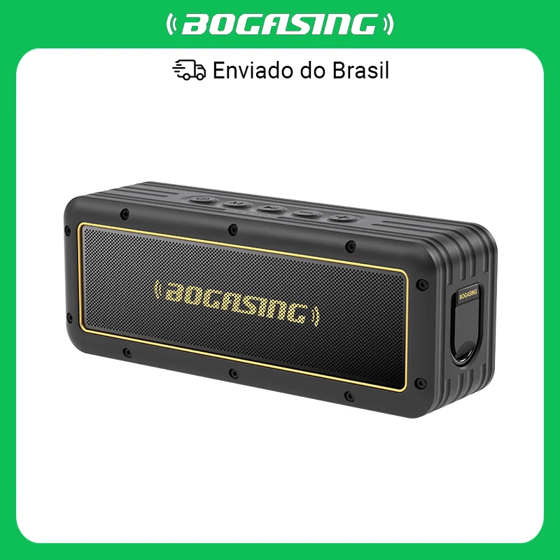 BOGASING G4 Caixa de Som Bluetooth Portátil 50W com Grave Potente, 24H de Música Contínua, à Prova D'água IPX7, Bluetooth 5.3, TWS, AUX para Camping e Praia