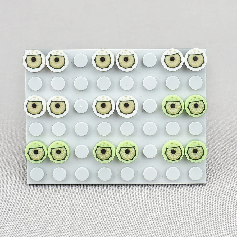 

Набор из 10 деталей MOC 98138: Кирпичики с принтом «Глаза призрака» для сборки фигурок животных и динозавров, черные, с узором «стич», конструктор для взрослых и мальчиков, праздничные подарки