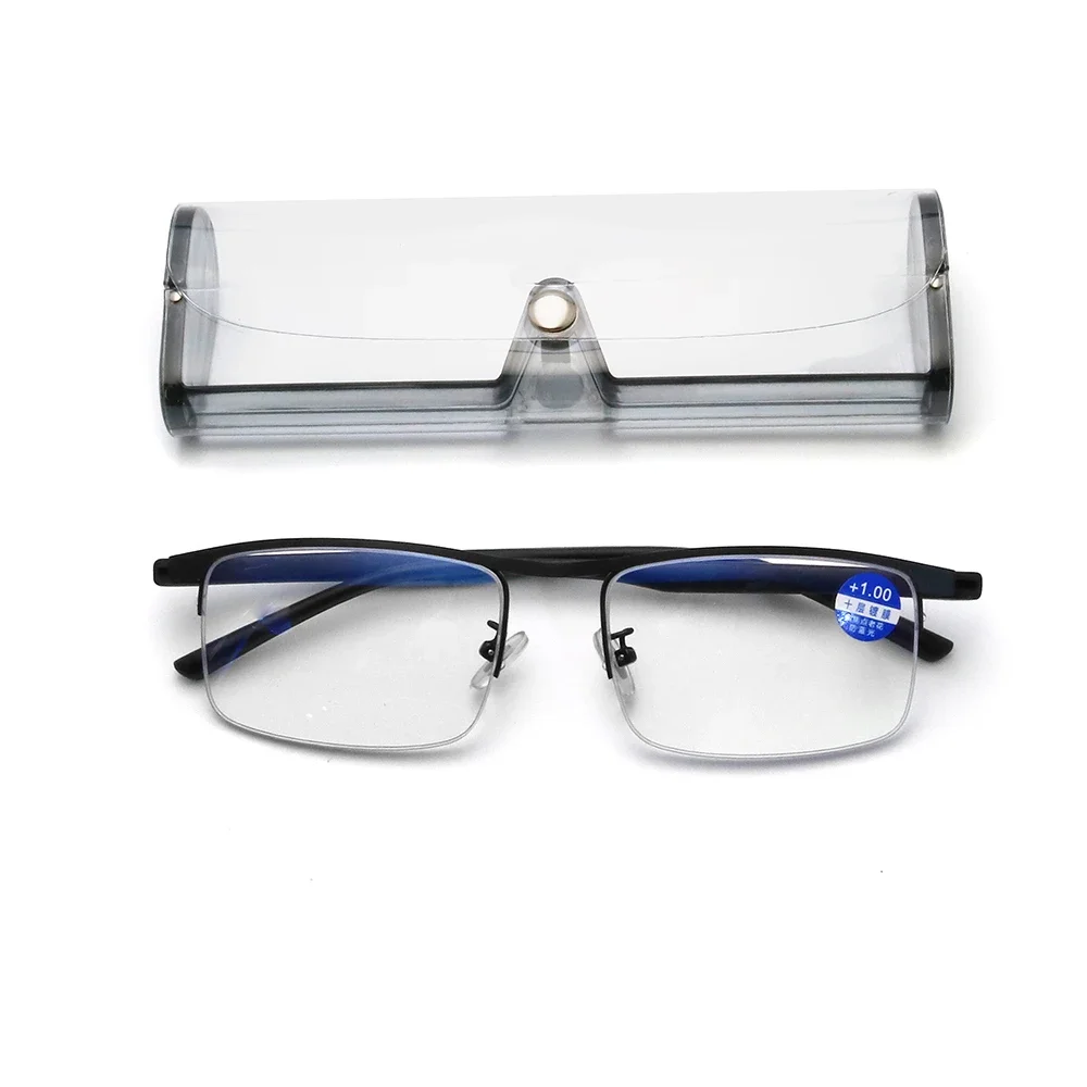 IENJOY Intelligente multifokale progressive Lesebrille, halber Rahmen, Anti-Blaulicht-Brille mit automatischer Anpassung und doppeltem Verwendungszweck 5