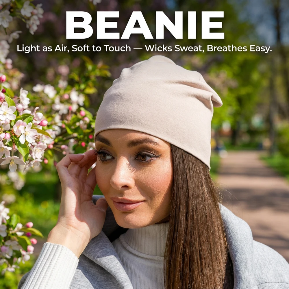 Weiche, leichte, schweißableitende Beanie-Mütze für Damen und Herren, Frühling, Sommer, Outdoor, Yoga, Laufen, Gehen, Workout, Sport – Detail 5