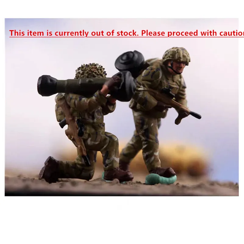 

New 1/72 Infantry Anti Tank Team 2 Soldiers Miniature Resin Static Doll Model DIY Hand drawn Scene Ornament Toy Collectibles