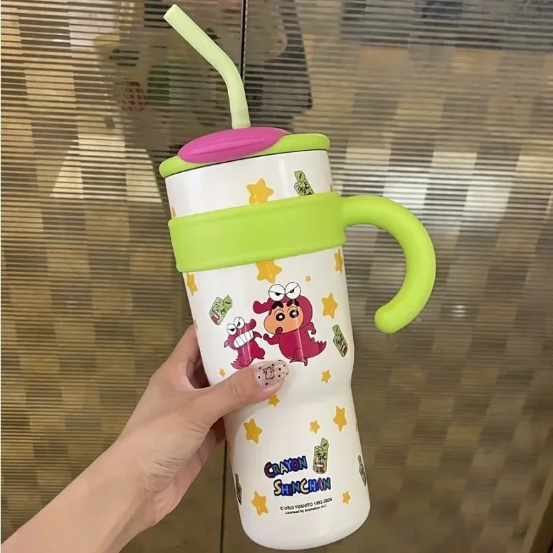 Hot Sale Anime Crayon Shin-chan Large Capacity 1200ml Stainless Steel Insulated Cartoon Water Cup Children Cartoon Cup Xmas Gift