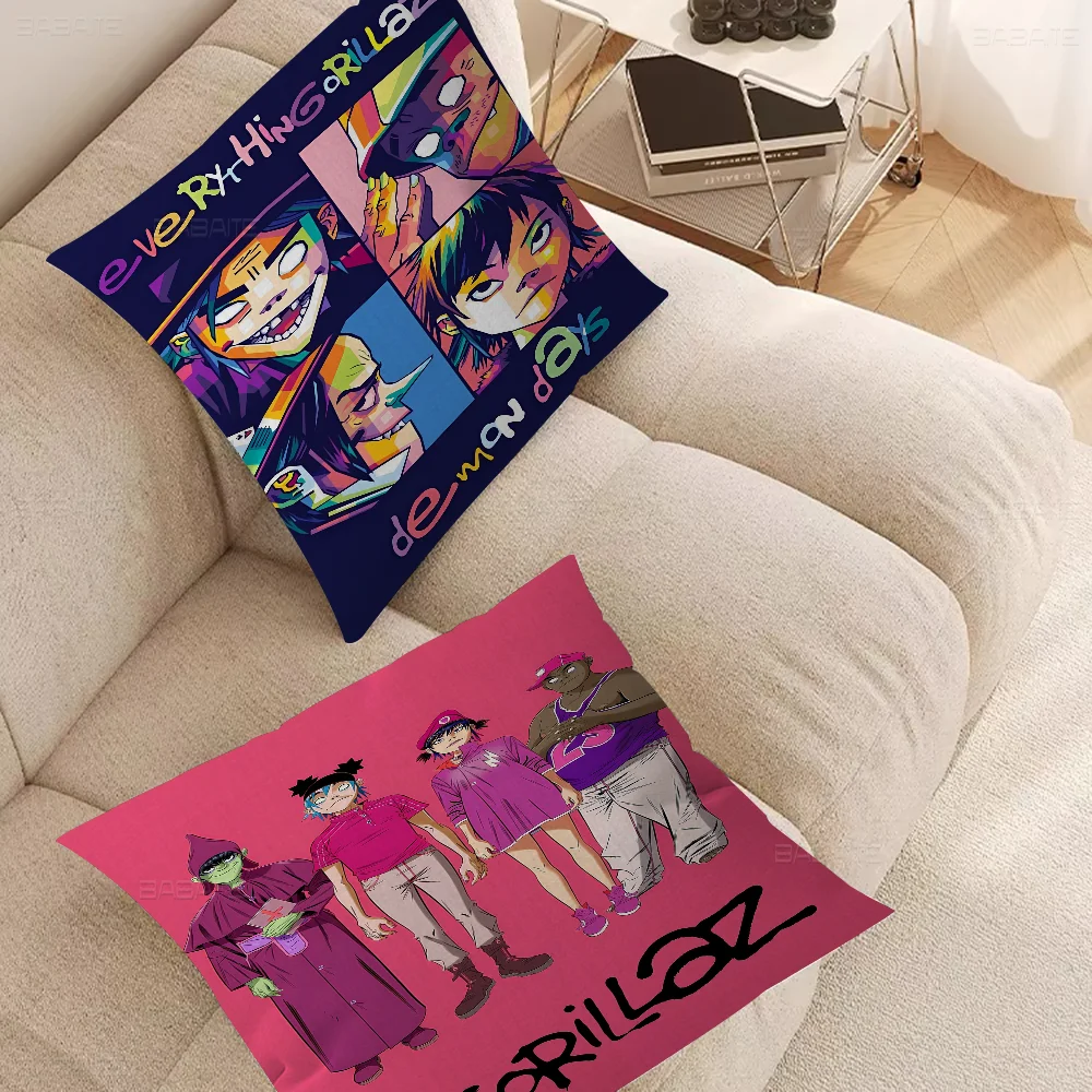 

Gorillaz Vintage Cushion Cover Decorative Pillow Sofa Home Decor Case Pillow Cases