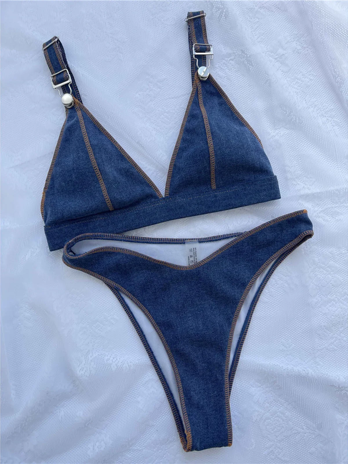 Sexy Denim Blue Brazilian High Cut Bikini Female Swimsuit Women Swimwear Two-pieces Bikini set Bather Bathing Suit Swim