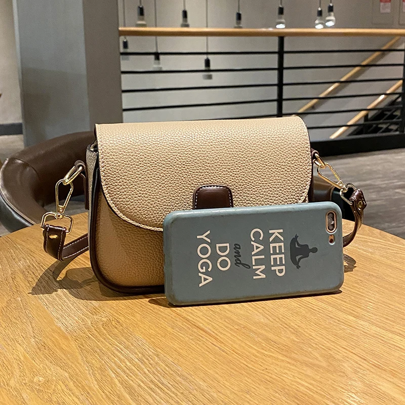 New High-capacity Trendy Saddle Shoulder Bag Women Leather Crossbody Bag Simple Solid Color Flap Messenger Bag Designer Handbags