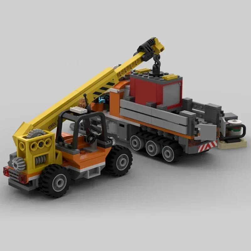 Modelo de carro de cidade moc tijolos de construção ártico meia pista telhandler tecnologia blocos modulares presente brinquedos de natal conjuntos diy montagem