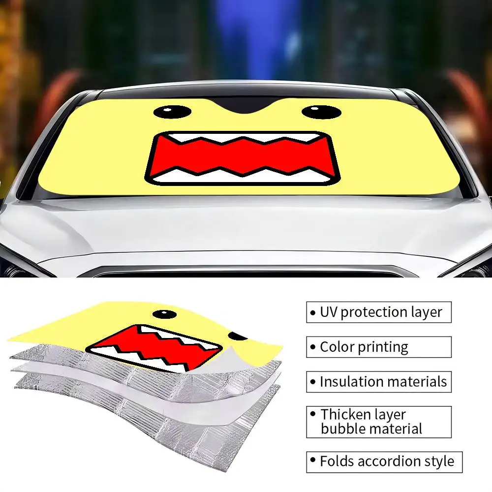 Cartoon D-Domo K-Kun Auto Zonnescherm Voorruit Zonnescherm Voor De Meeste Sedans SUV Blokken Max Uv-stralen Houden Uw Voertuig Cool