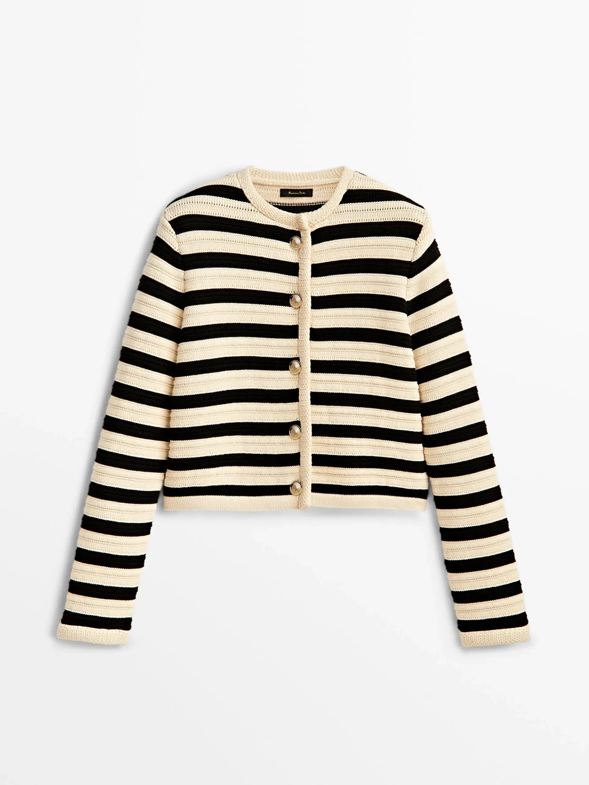 Ethereal MD 2024 women\'s spring new style of Classic casual little fragrance with slim striped knit short coat