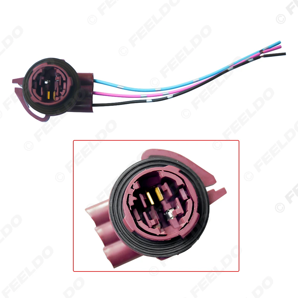 FEELDO سيارة 3157B LED لمبة المقبس الفرامل بدوره مصباح إشارة تسخير سلك موصل قابس # AM967