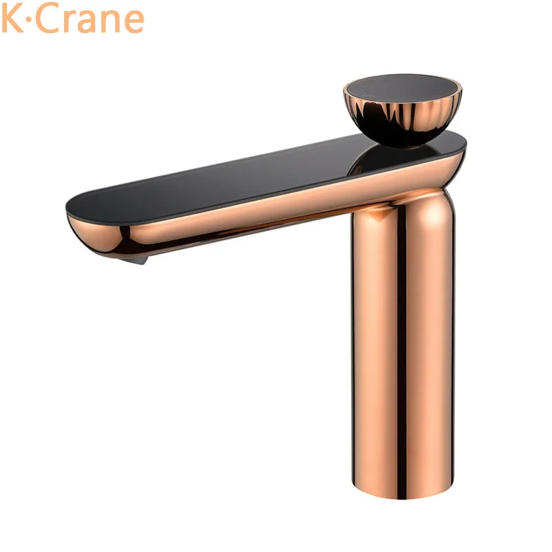 

Rose Gold Bathroom Faucet Deck Mount LED Digital Hot Cold Mixer Basin Tap Modern Luxury Copper Filter Swivel Nozzle Faucets Taps