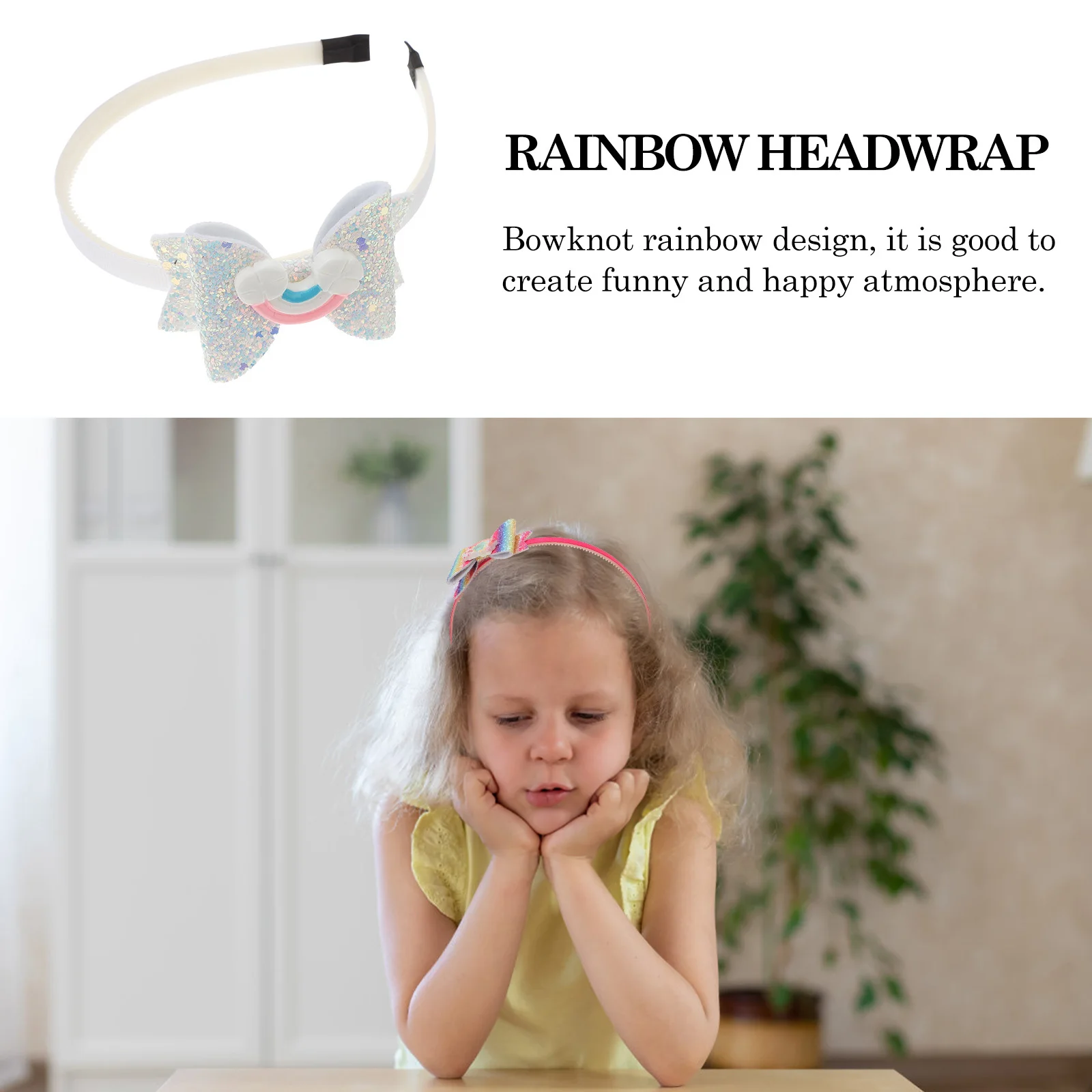 

3Pcs Bowknot Hairband Rainbow Headwrap Lightweight Decorative Headband for Cosplay Party Kids Hair Accessories