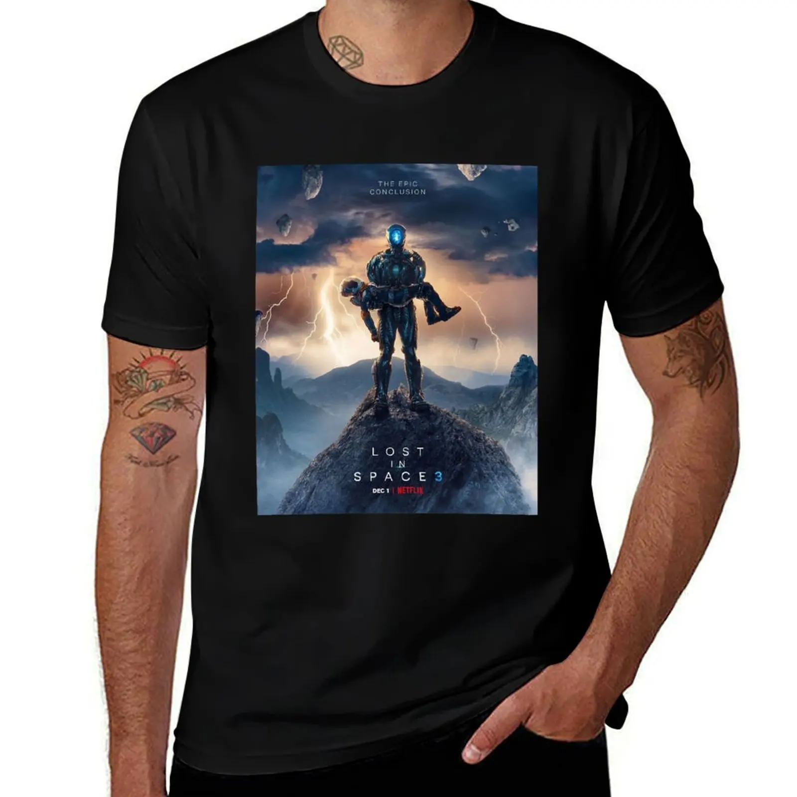 LOST IN SPACE 3 robot poster T-Shirt basketball graphic tees valentines boutique clothes sublime mens t shirts pack