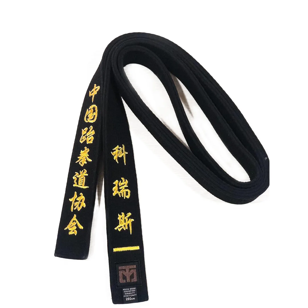 5cm Taekwondo Embroidery Belt Martial Arts Judo 100% Cotton Adult Child Taekwondo Kyokushin Embroid Belts ITF Belt Embroidery